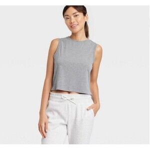 Women's Cropped Active Tank Top - All in Motion™ - Heathered Grey - Large